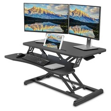Altus Standing Desk Converter 80cm Sit to Stand Desk Riser Workstation (Black)