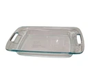 Vintage Pyrex Easy Grab Baking Dish 3qt 13x9x2 Handles Clear Glass C-233