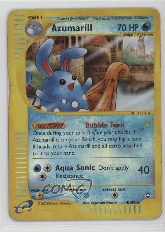Azumarill Reverse Foil Pokemon e-Card Series Aquapolis #4 2002 19cf