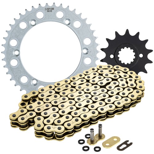 NICHE Sprocket Chain Set for Kawasaki KLX250 14/42 Tooth 520 X-Ring Front Rear