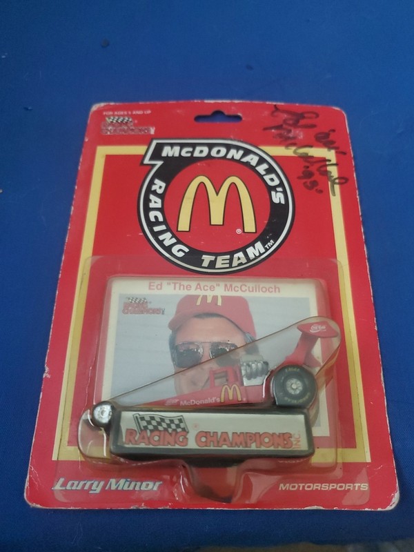 AUTOGRAPHED ED "THE ACE" MCCULLOCH RACING CHAMPIONS MCDONALD'S RACING TEAM