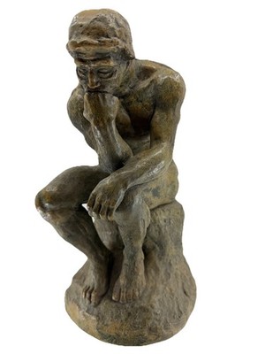 Signed Ken Schloemer Thinker Sculpture Rodin Style 12  Art Statue