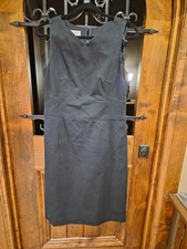 TALBOTS Size 10 Sheath Dress Black Ponte Knit Sleeveless Stretch Knee Length