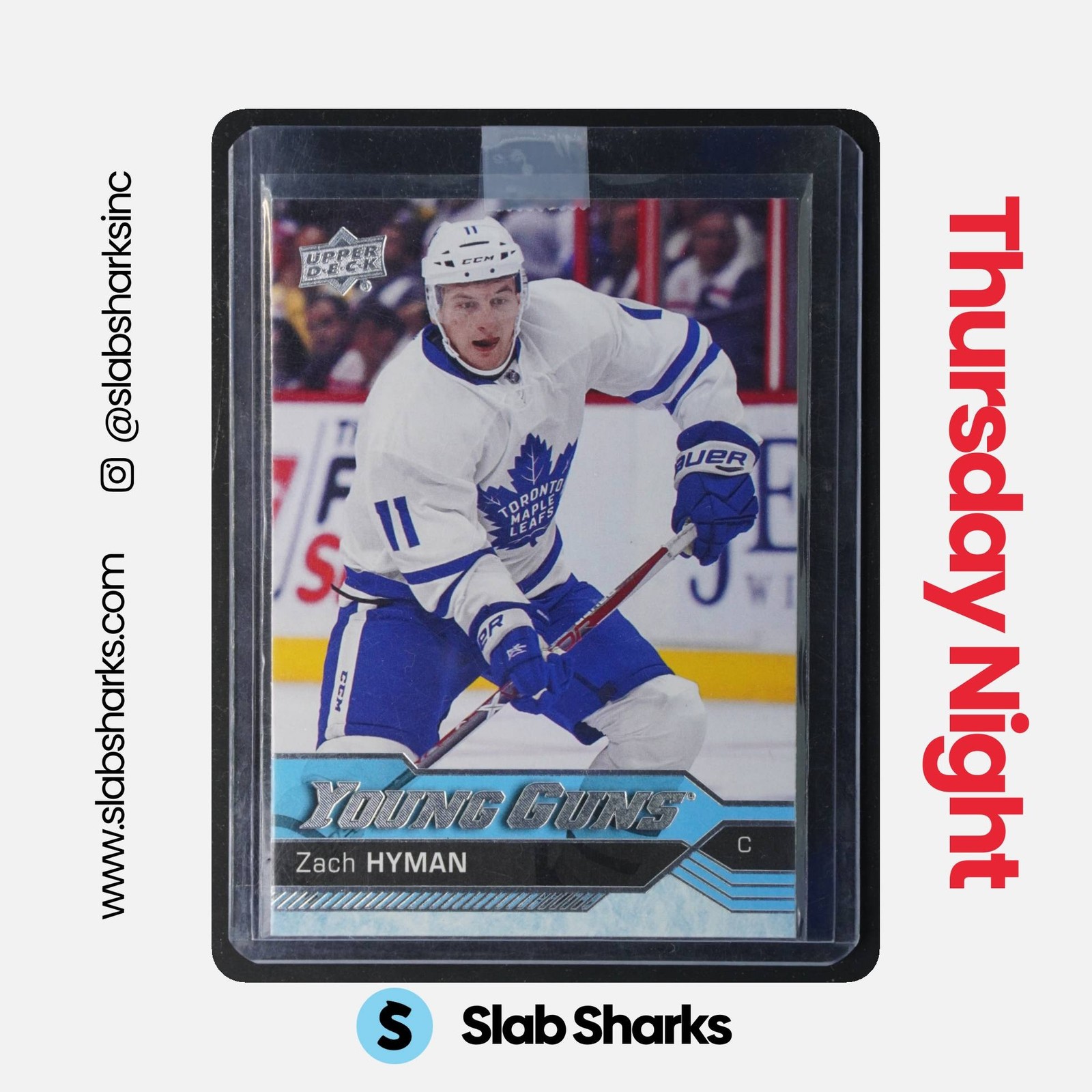 2016 UPPER DECK #222 ZACH HYMAN YOUNG GUNS RC ROOKIE