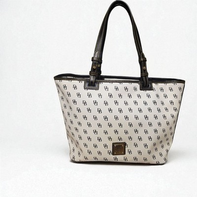 Dooney & Bourke Monogrammed Blakely Celeste Leather Satchel in Bone MINT