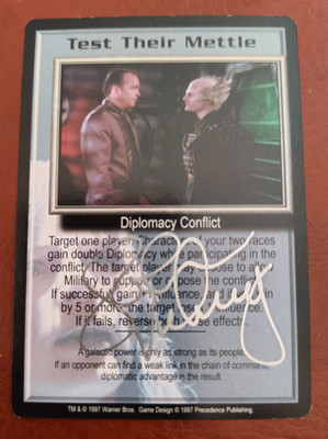 Babylon 5 B5 CCG 1997 Precedence Test Their Mettle Card Signed by John Vickery