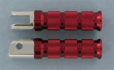 Emgo 50-11362 Round Style Footpegs - Rider - Red