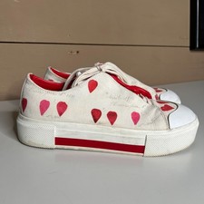 Alexander McQueen Heart Print Platform Sneakers White Pink EU 38.5
