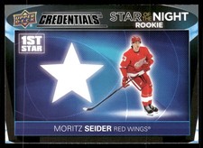 2021-22 UD Credentials #1SR-3 Moritz Seider Star of the Night: 1st Star Rookies