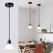 Luling Classic Frosted Glass Pendant Light Modern Drop Hanging Light for Kitchen