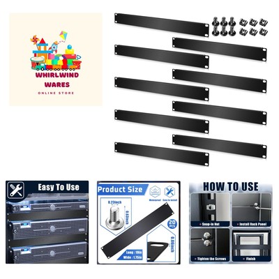 Blank Rack Mount Panel Spacer Metal Blank Panel Black Server Rack Accessories...