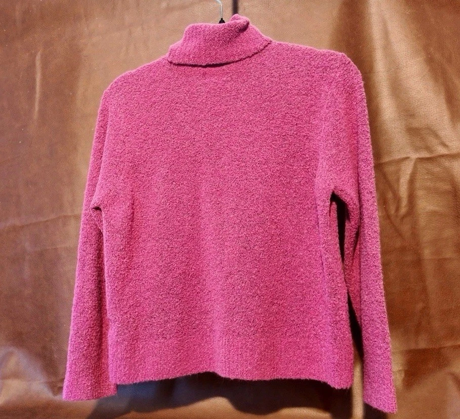 Suéter Sigrid Olsen Rosa Frambuesa Boucle Cuello Tortuga Talla PM Foto 2 de 3