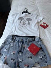 Disney Mickey Mouse Icon 2 piece Top Shorts Sz Small Both New W/Tags