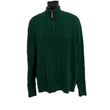 TOMMY HILFIGER Men's Cable Knit Quarter Zip Pullover Sweater Size 2 XL 27
