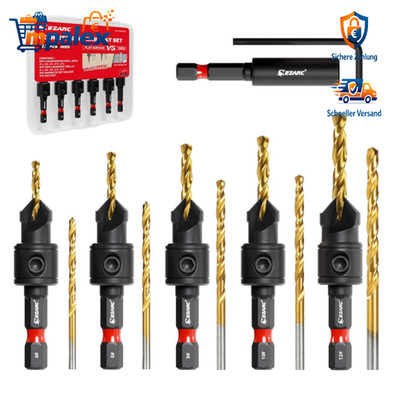 EZARC Senkbohrer Holz 12tlg Set 5 Senker 60mm Magnet