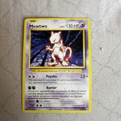 Pokémon Mewtwo Rare Card Evolutions 51/108 130HP Psychic Basic