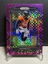 2022 Panini Prizm NIK BONITTO Purple Checkerboard Rookie Card SSP #/49 BRONCOS. rookie card picture