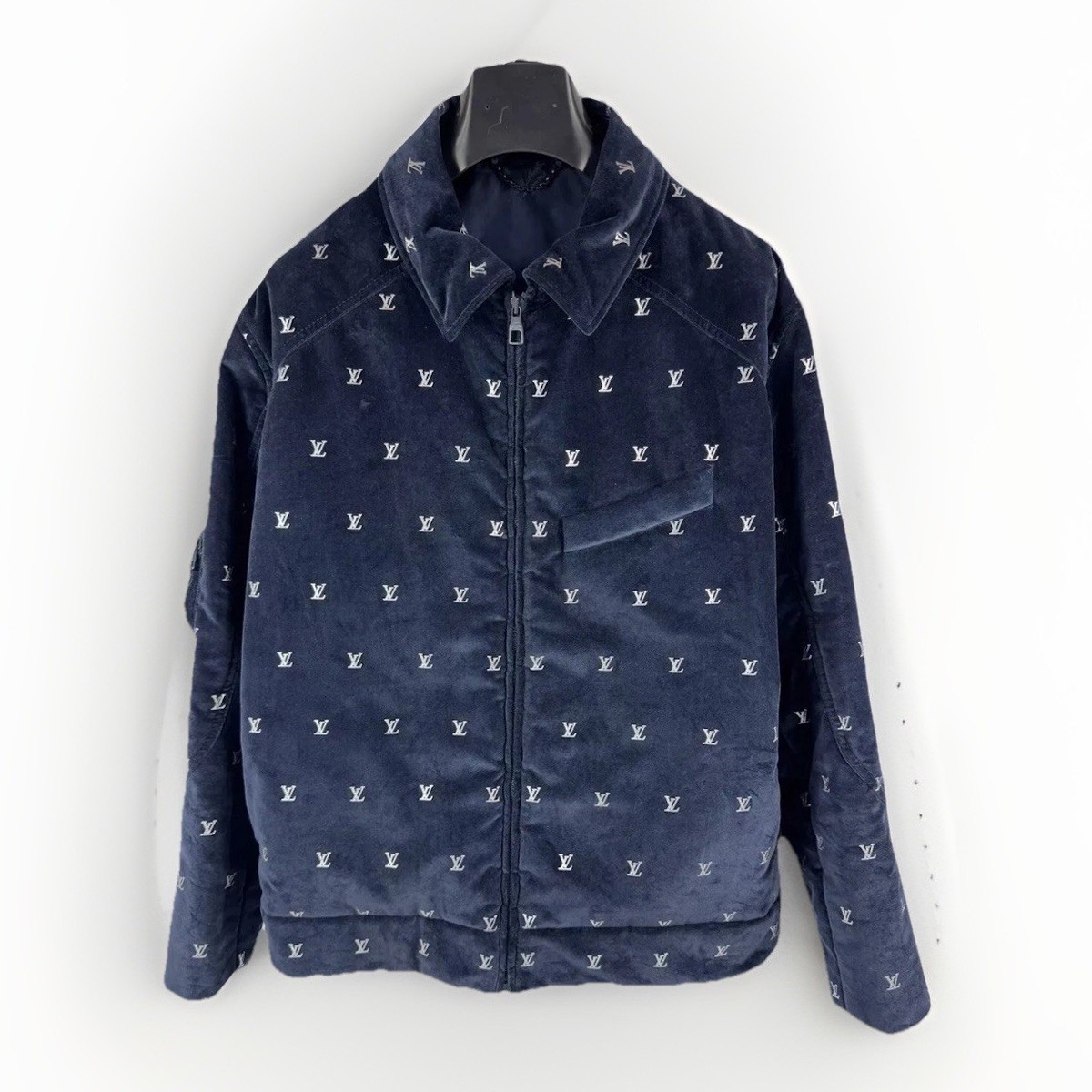 Louis Vuitton - Velvet Logo Print Zip Up Jacket Size: 52 Fits L/XL