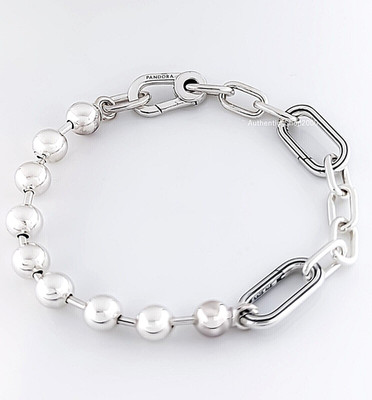 100% Authentic 925 Silver PANDORA ME Metal Bead & Link Chain Bracelet 592793C00
