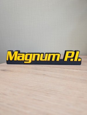 MAGNUM P.I. Logo - Vintage Deko Schild 3D Druck - Kult Serie 80er 22cm