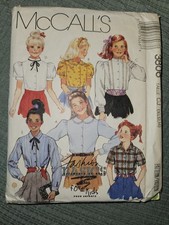 VINTAGE 1988 McCalls 3806 Girls Blouse Patter...