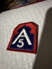 Vintage US Military 5th Army A 5 WW2 Red White Blue Embroidered Patch Sew On