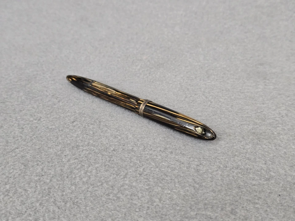 Pluma Estilográfica Estriada Marrón Sheaffer Balance DE POR VIDA Plumín Fino - ¡LEER! Foto 3 de 4