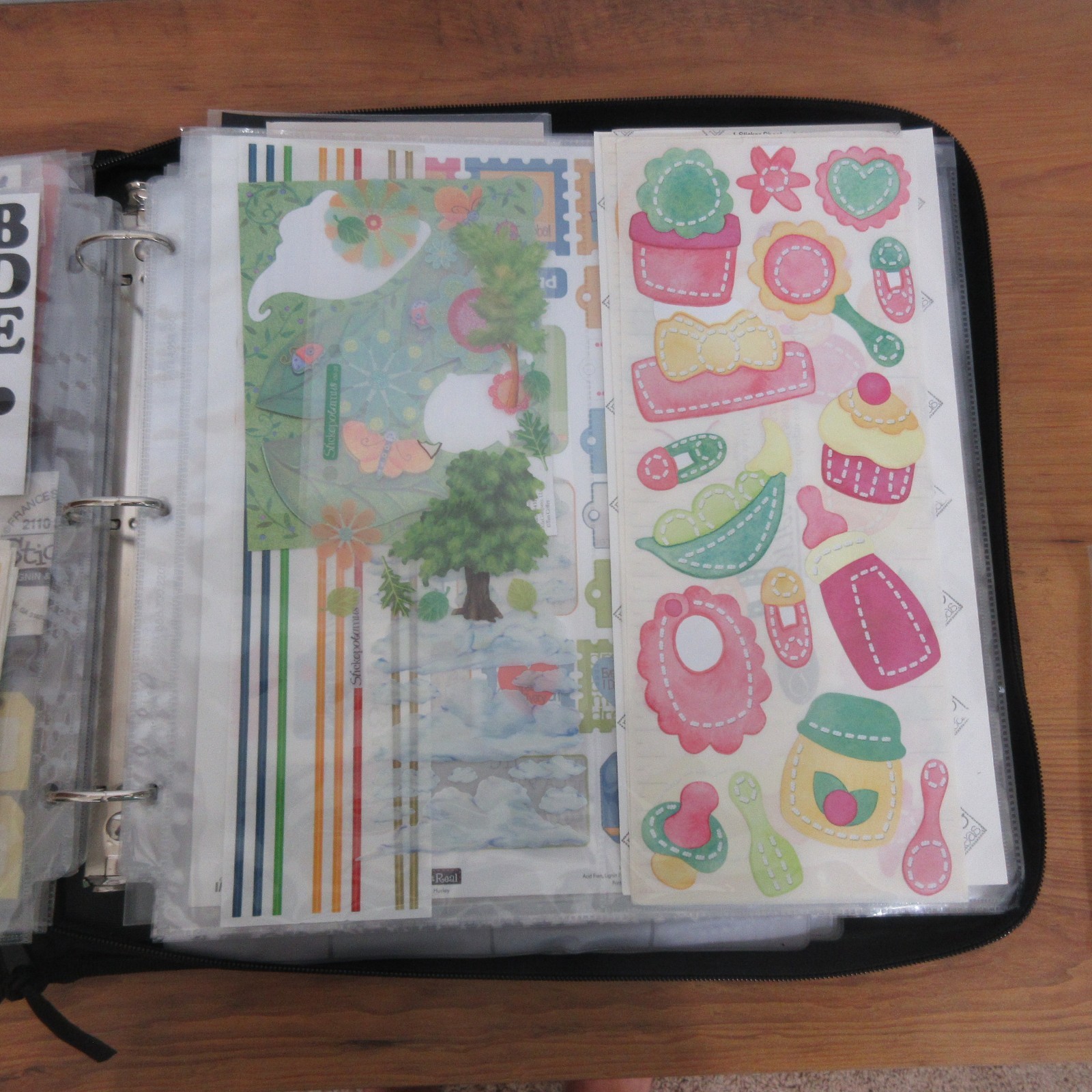 Crop In Style PSB Storage 3 Ring Zip Binder Black Purple Plus 23 Sleeves LOADED