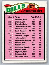 1977 Topps #203 Buffalo Bills Team Checklists