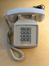 VTG Cortelco 250044-MBA-20M Telephone Retro Push Button Desk Phone Beige Tan USA