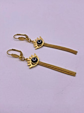 Evil Eye Gold Tone Dangle Earrings - Luck/Protective Fashion Earrings