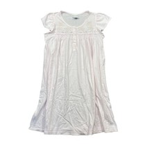 Miss Elaine Medium Floral PInk Cotton Blend Embroidered With Lace Night Gown