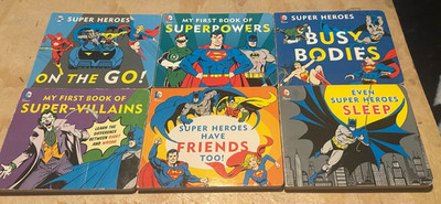 Lot of 6 DC Super Hero Board Book Set Superman Batman Flash Robin