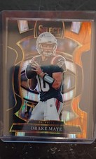 2025 Panini Select - Concourse Drake Maye #80 Black & Orange Shock Prizm