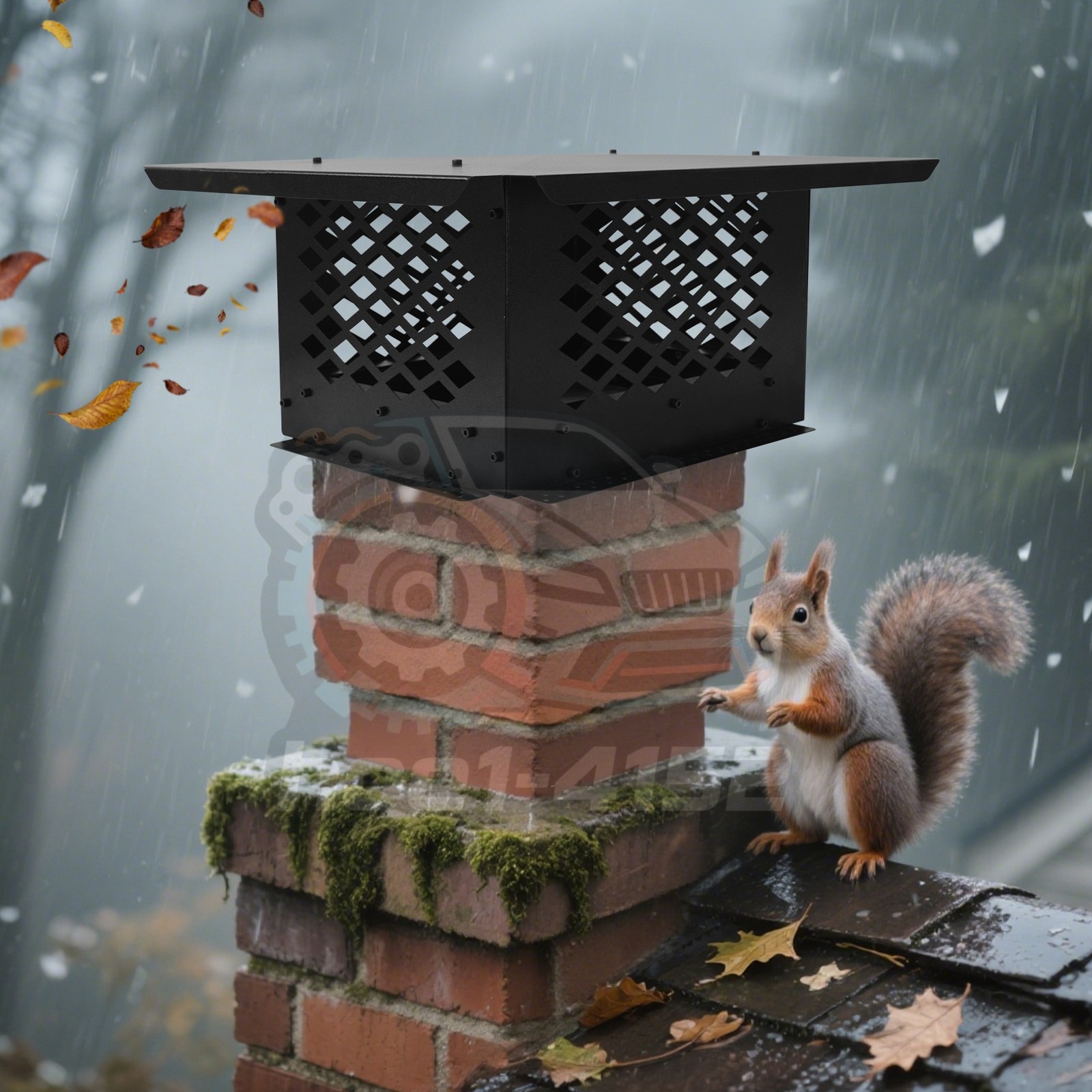 Outdoor Chimney Cap Flue Caps Fireplace Chimney Cover Mesh Flue Covers 13" x 17"