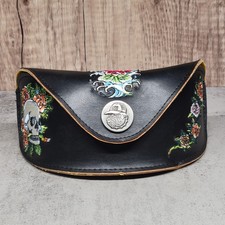 Ed Hardy White Tiger Skull Embroidered Eyeglasses Sunglasses Hard Case EHS-030