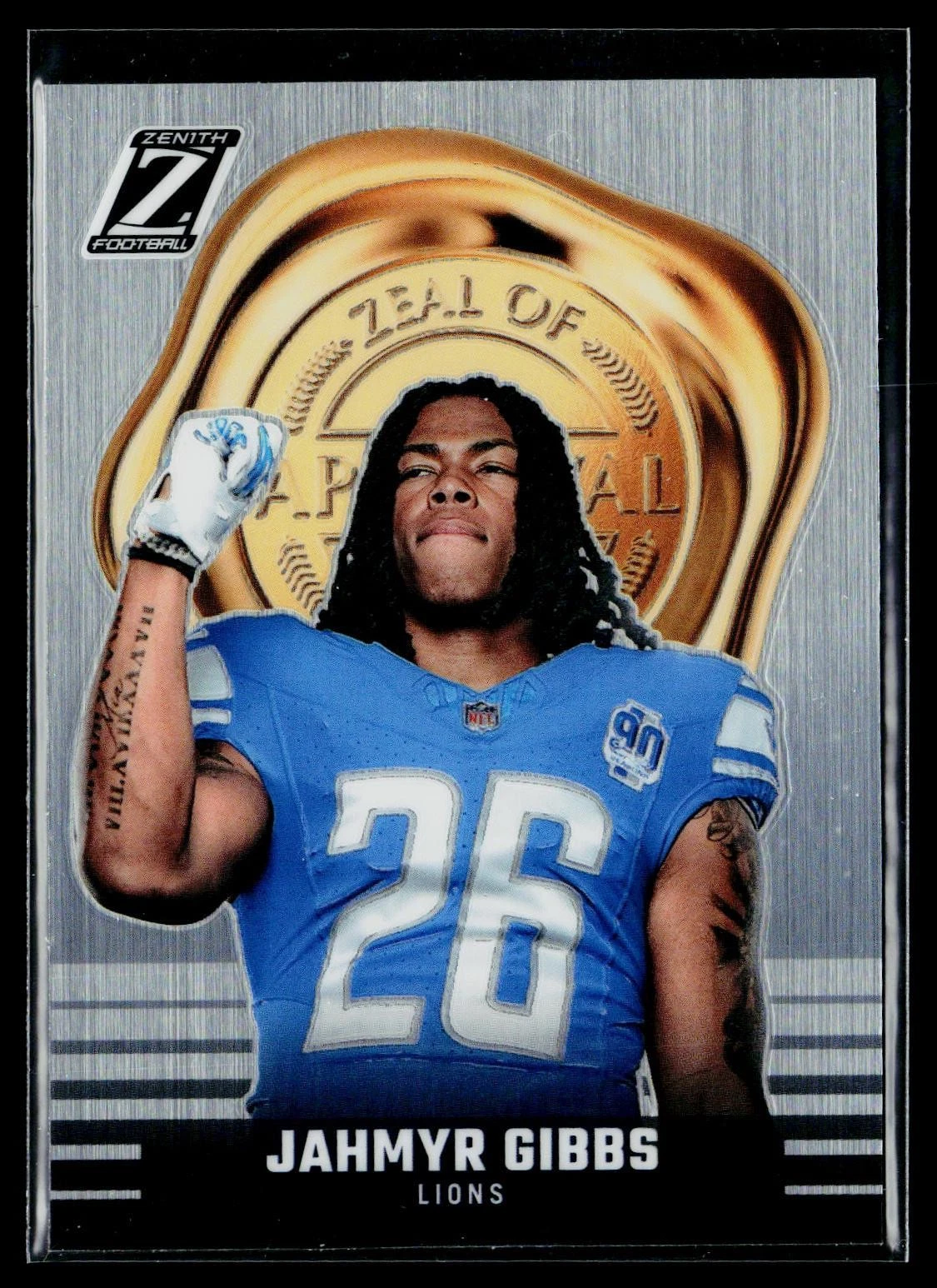 Jahmyr Gibbs Panini Zenith Zeal of Approval #28 Silver