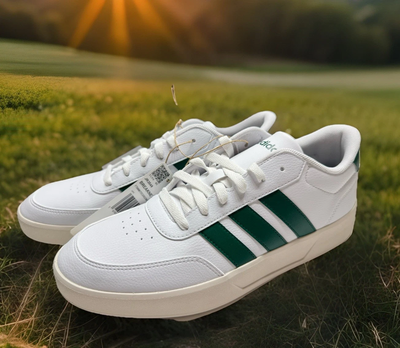 NEW Adidas Breaknet 3.0 Men's Trainers Shoes Sneaker White/Green JR3549 Size 10