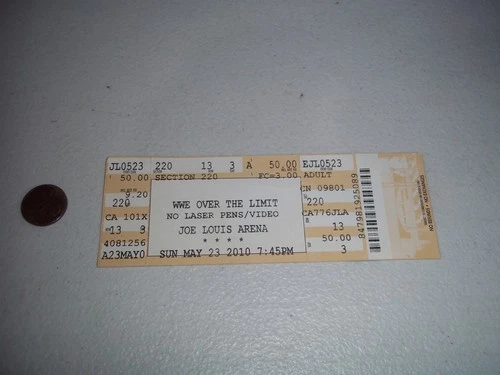 2010 WWF OVER THE LIMIT WRESTLING EVENT WWE WCW NWA AWA TICKET STUB