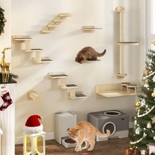 8PCS Wall Mounted Cat Climbing Shelves,Wall Furniture with Stairway 2 Platforms*