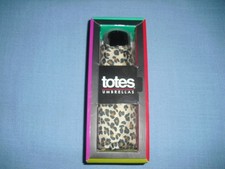 NEW Totes Umbrella with sleeve leopard print