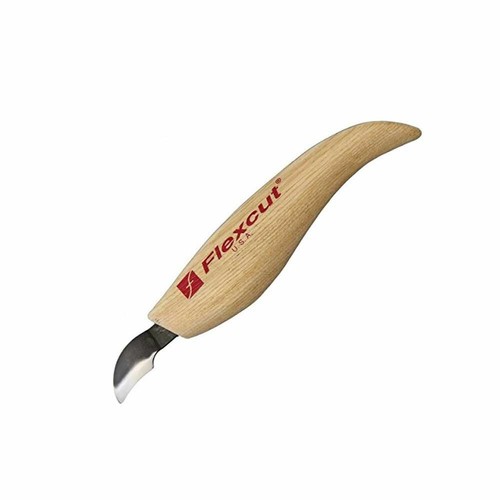 Flexcut Left-Handed Hook Knife, w/ High-Carbon Steel Blade, Ash Handle, (KNL26)