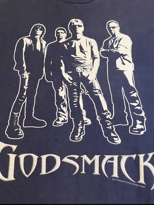 Vintage Godsmack 2003 Tour T Shirt XL Navy Blue Metal Grunge Y2k 