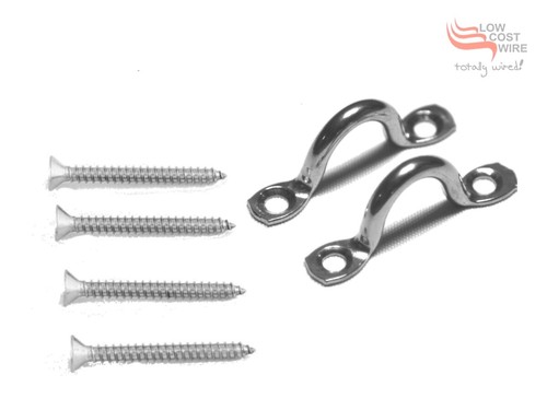 20 Pak Saddle & Screws G316 Stainless Steel 6mm Eye Straps Balustrade - 第 1/12 張圖片