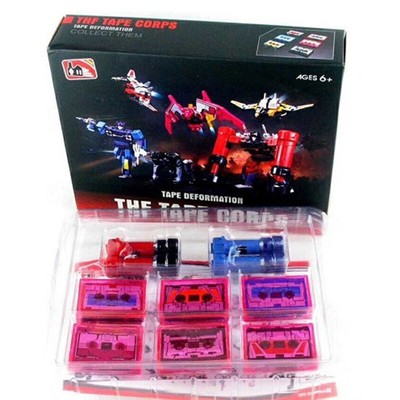 New THF-01P 6 Tape Soundwave Cassette Deformable Robot Action Figure Toy 2 inch
