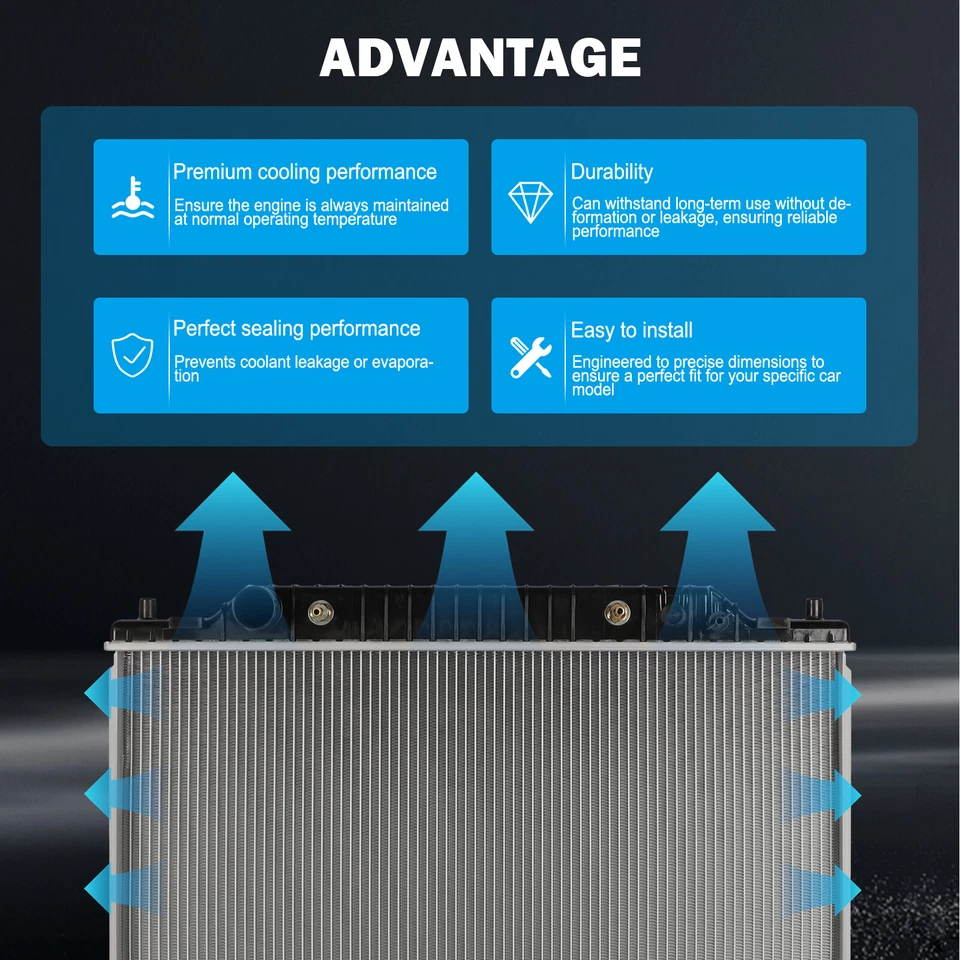 Aluminum Downflow Radiator For 1997-2002 Ford E-350 Econoline Club Wagon 5.4L Foto 4 de 4