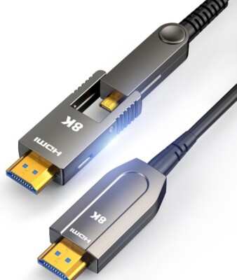 Highwings 130Ft/40M 8K Fiber Optic HDMI Cable 48Gbps UHD 4K Compatible Dual HDMI