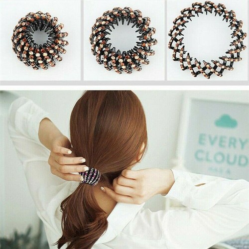 Prendas para la cabeza con pinza de pelo con estrás de cristal redondo para mujer - Imagen 8 de 15