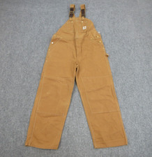 Carhartt Overalls Mens Adult 44 Brown Bib Work Wear Double Knee Outdoors 44x31