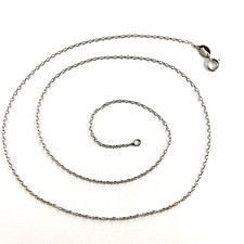 Sterling Silver 18 Inch Long Necklace 1.25MM Cable Chain Link Spring Ring Clasp